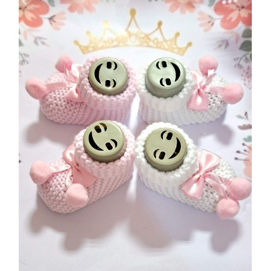 Плетени бебешки терлички ,,Панделки Плетени бебешки терлички ,,Панделки