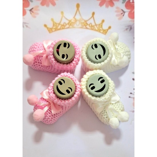 Плетени бебешки терлички ,,Панделки Плетени бебешки терлички ,,Панделки