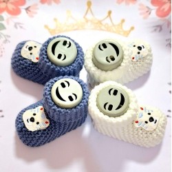 Плетени бебешки терлички ,,Меченца Плетени бебешки терлички ,,Меченца