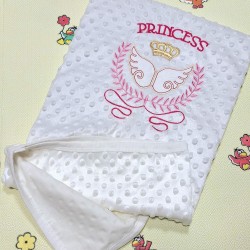 Бебешко одеяло/пелена в бяло и розово Принцеса Бебешко одеяло/пелена в бяло и розово Принцеса