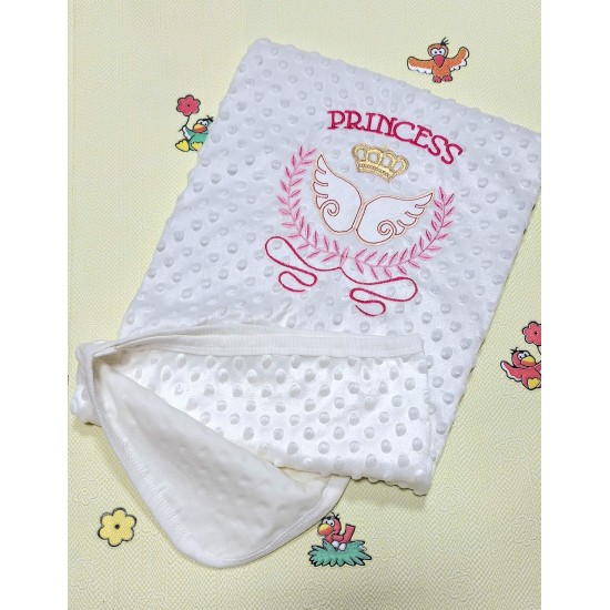 Бебешко одеяло/пелена в бяло и розово Принцеса Бебешко одеяло/пелена в бяло и розово Принцеса