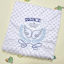 Бебешко одеяло/пелена в бяло и синьо  Принц