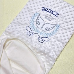 Бебешко одеяло/пелена в бяло и синьо Принц Бебешко одеяло/пелена в бяло и синьо Принц