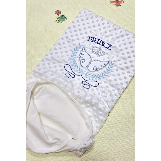 Бебешко одеяло/пелена в бяло и синьо  Принц