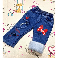 Детски ватирани зимни дънки Мини Детски ватирани зимни дънки Мини