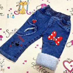 Детски ватирани зимни дънки Мини Детски ватирани зимни дънки Мини