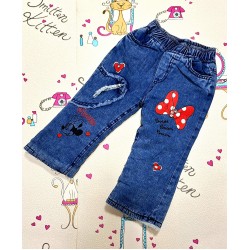 Детски ватирани зимни дънки  Мини