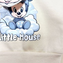 Бебешки ватиран комплект в бежово 3Д с Мики Маус Бебешки ватиран комплект в бежово 3Д с Мики Маус