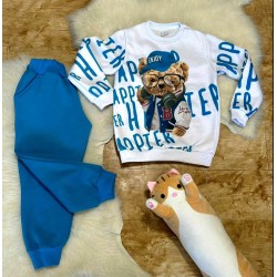 Луксозен ватиран детски комплект  Мечо с шапка