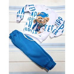 Луксозен ватиран детски комплект Мечо с шапка Луксозен ватиран детски комплект Мечо с шапка