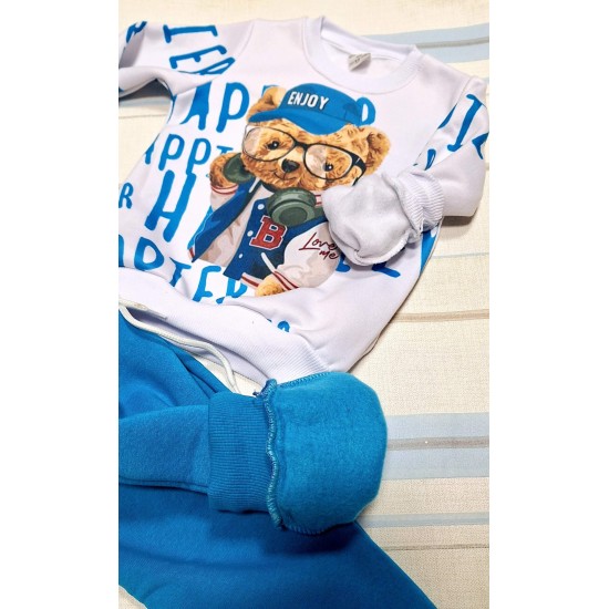 Луксозен ватиран детски комплект ,,Мечо с шапка