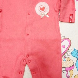 Бебешки леко ватиран и мек гащеризон в корал