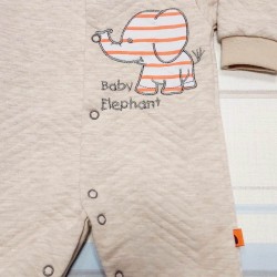 Бежов бебешки гащеризон с лека вата  Слонче