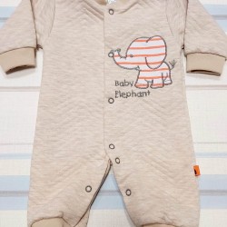Бежов бебешки гащеризон с лека вата Слонче Бежов бебешки гащеризон с лека вата Слонче