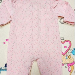 Бебешки плътен гащеризон в розово  Мишленце
