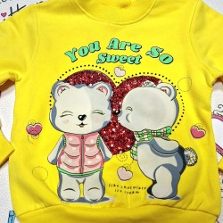 Детска леко ватирана блуза в жълто Меченца Детска леко ватирана блуза в жълто Меченца