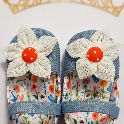 Бебешки текстилни дънкови буйки  Цветенце