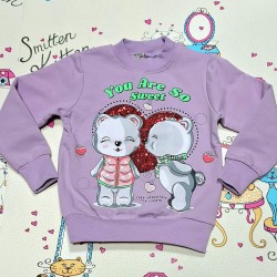 Детска леко ватирана блуза в лилаво Меченца Детска леко ватирана блуза в лилаво Меченца