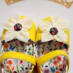 Бебешки текстилни буйки в жълто  Цветенце
