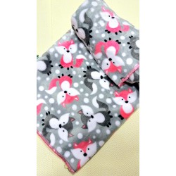 Меко бебешко одеяло в сиво и розово Лисички Меко бебешко одеяло в сиво и розово Лисички