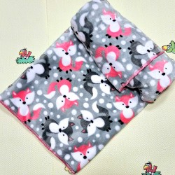 Меко бебешко одеяло в сиво и розово Лисички Меко бебешко одеяло в сиво и розово Лисички