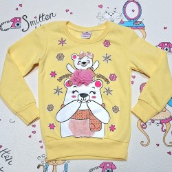 Детска леко ватирана блуза в жълто Мечета Детска леко ватирана блуза в жълто Мечета