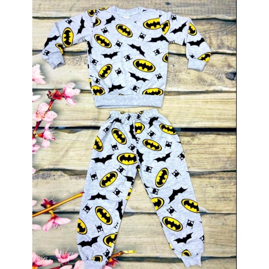 Детска памучна пижама в сиво  Батман
