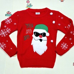 Коледен детски пуловер  Дядо Коледа