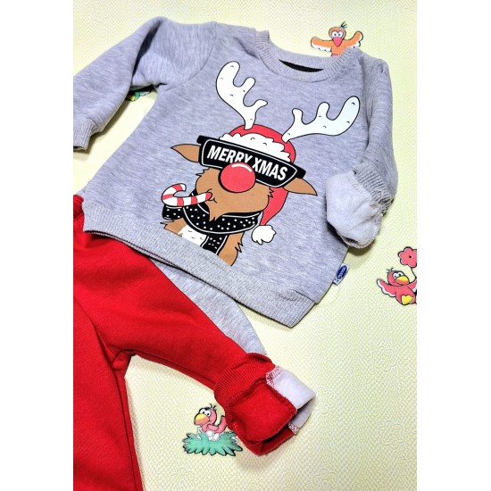 Детски Коледен ватиран комплект Еленчо Детски Коледен ватиран комплект Еленчо