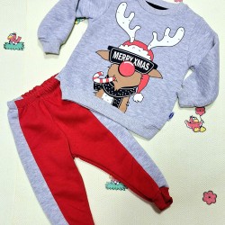 Детски Коледен ватиран комплект  Еленчо