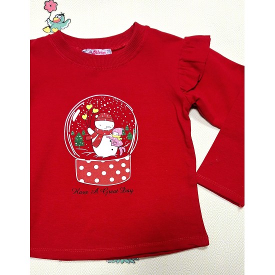 Детска Коледна блуза  Снежко