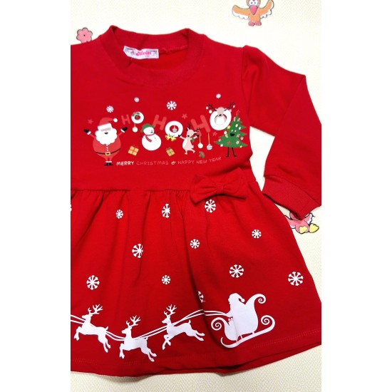 Детска Коледна рокля Дядо Коледа и приятели Детска Коледна рокля Дядо Коледа и приятели