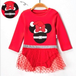 Коледна бебешка боди рокля с тюл Мини Коледна бебешка боди рокля с тюл Мини