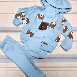 Бебешки комплект от 3 части в светло синьо Мечета Бебешки комплект от 3 части в светло синьо Мечета