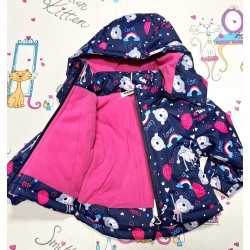 Детско зимно шушляково яке в тъмносиньо с мечета