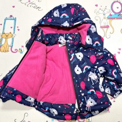 Детско зимно шушляково яке в тъмносиньо с мечета Детско зимно шушляково яке в тъмносиньо с мечета