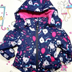 Детско зимно шушляково яке в тъмносиньо с мечета Детско зимно шушляково яке в тъмносиньо с мечета