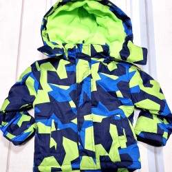 Детско зимно шушляково яке в синьо и зелено непромокаемо Детско зимно шушляково яке в синьо и зелено непромокаемо