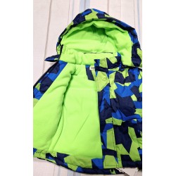 Детско зимно шушляково яке в синьо и зелено непромокаемо