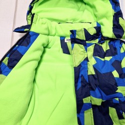 Детско зимно шушляково яке в синьо и зелено непромокаемо Детско зимно шушляково яке в синьо и зелено непромокаемо