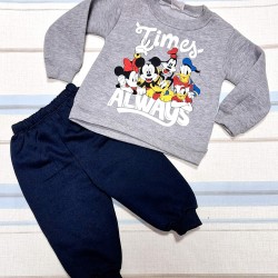 Детски ватиран комплект в сиво и синьо Мики с приятели Детски ватиран комплект в сиво и синьо Мики с приятели