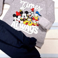 Детски ватиран комплект в сиво и синьо Мики с приятели Детски ватиран комплект в сиво и синьо Мики с приятели