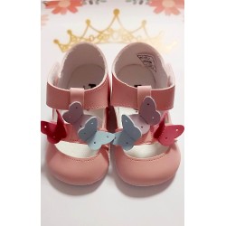 Бебешки летни буйки/сандали в светло розово  Пеперуди