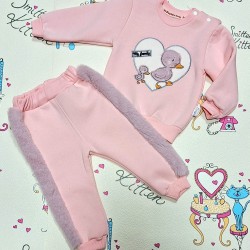 Бебешки ватиран комплект в светло розово Патета Бебешки ватиран комплект в светло розово Патета