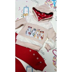 Луксозен ватиран комплект с качулка с уши  Котета