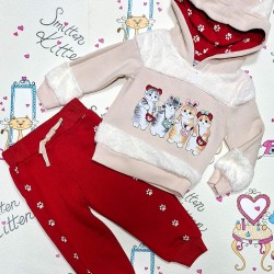 Луксозен ватиран комплект с качулка с уши  Котета