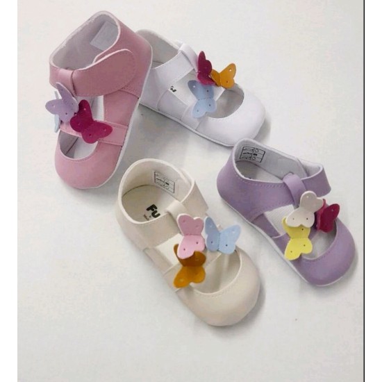 Бебешки летни буйки/сандали в бяло  Пеперуди