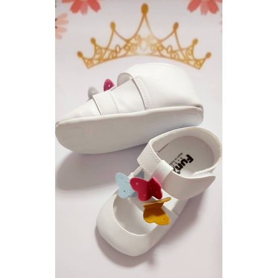 Бебешки летни буйки/сандали в бяло  Пеперуди