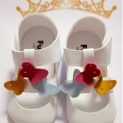 Бебешки летни буйки/сандали в бяло  Пеперуди