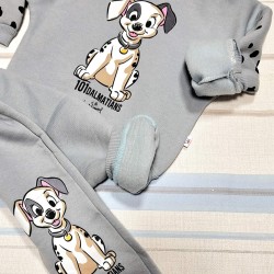 Бебешки ватиран комплект в сиво Далматинци Бебешки ватиран комплект в сиво Далматинци